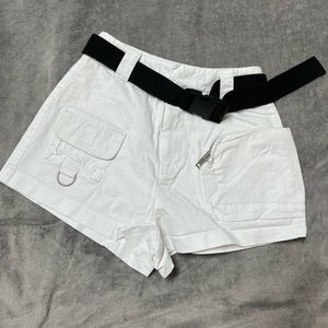 I AM GIA white cargo shorts